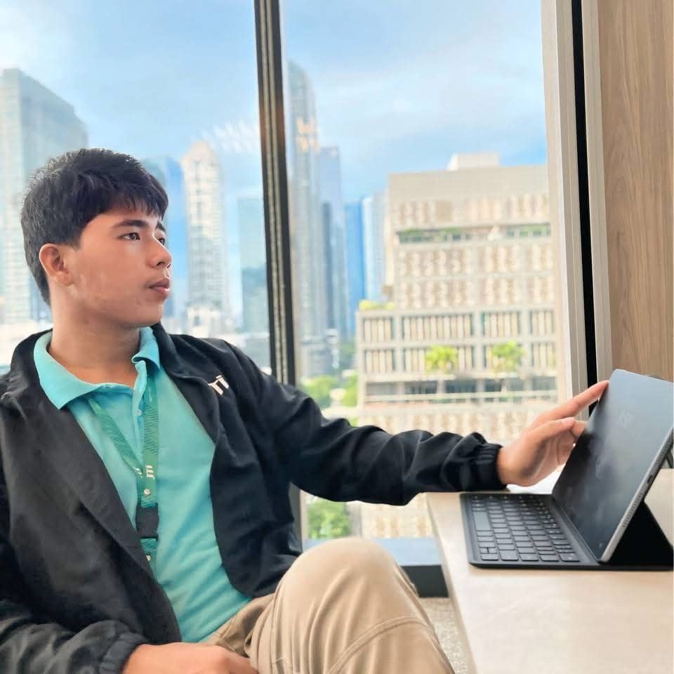 Mark Anthony Gabo working with a tablet